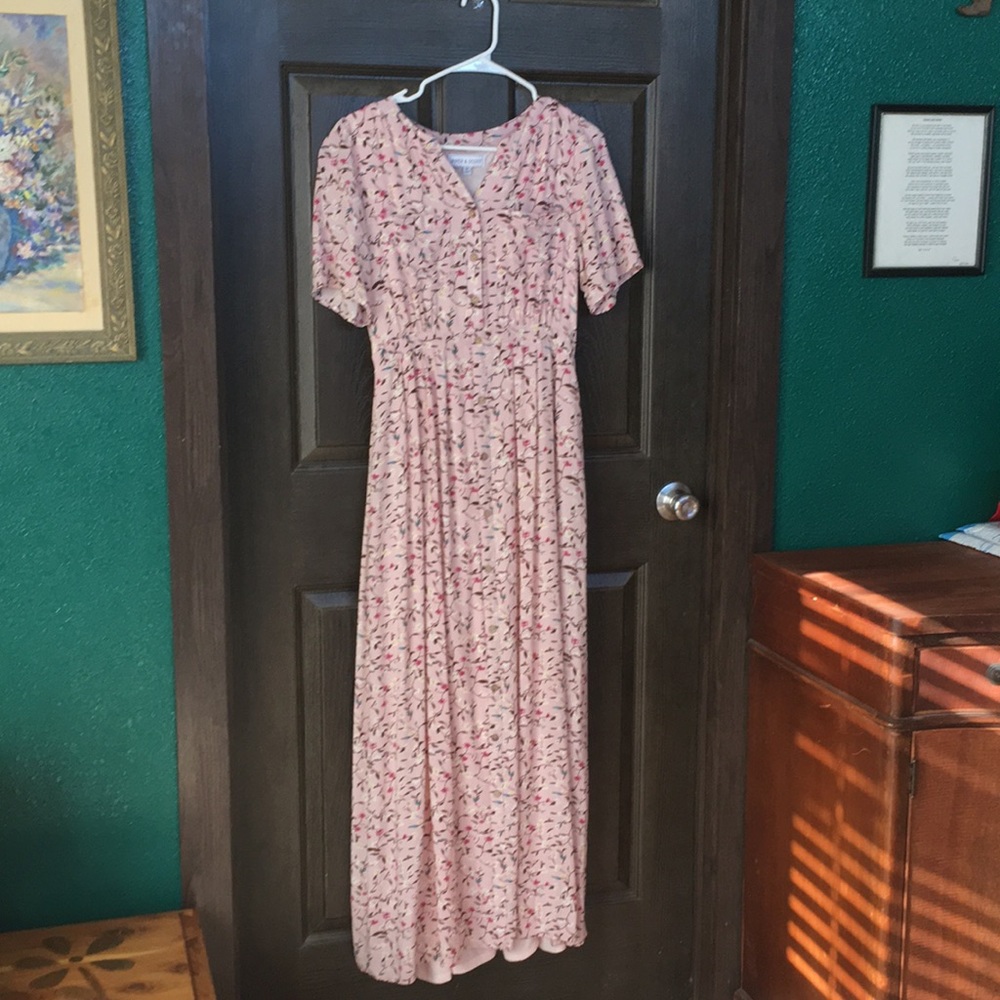Piper and Scoot pink floral dress EUC